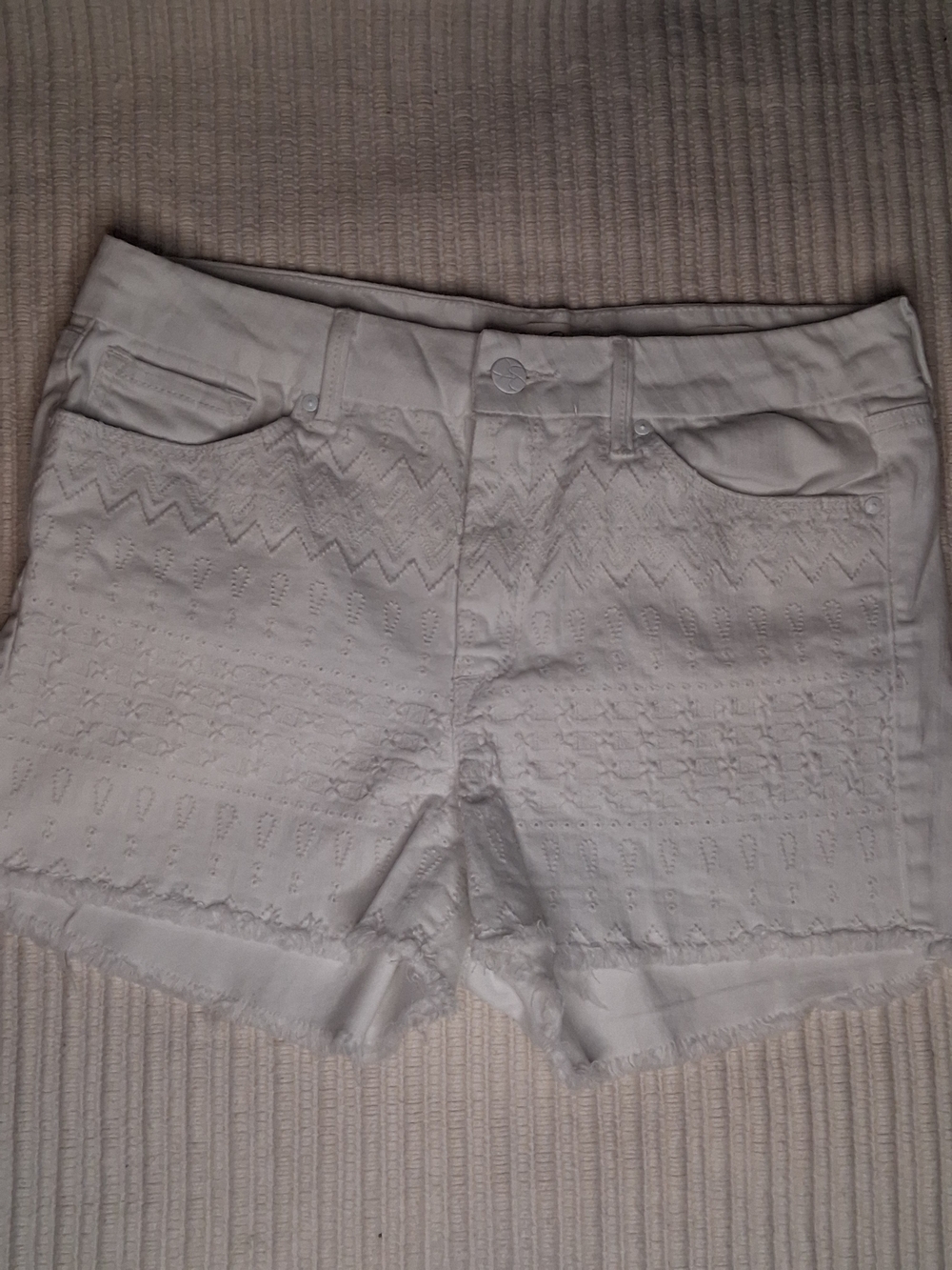 Jessica Simpson White Eyelet Denim Jean Shorts